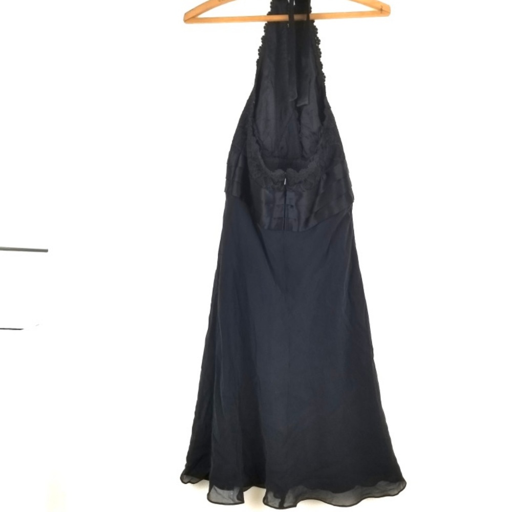 Jones New York Silk LBD Lace Halter Flounce Dress - Picture 3 of 8